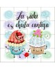 Puzzle con la frase "La vida es chula contigo" en lata