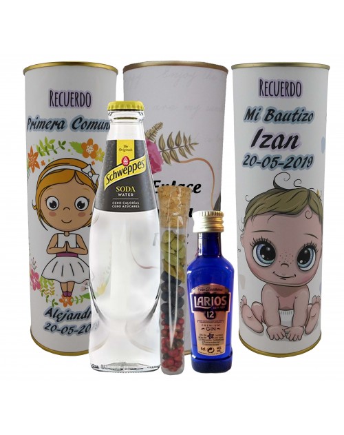 Pack de Gin Tonic Schweppes ORIGINAL con ginebra LARIOS 12 años en lata PERSONALIZADA